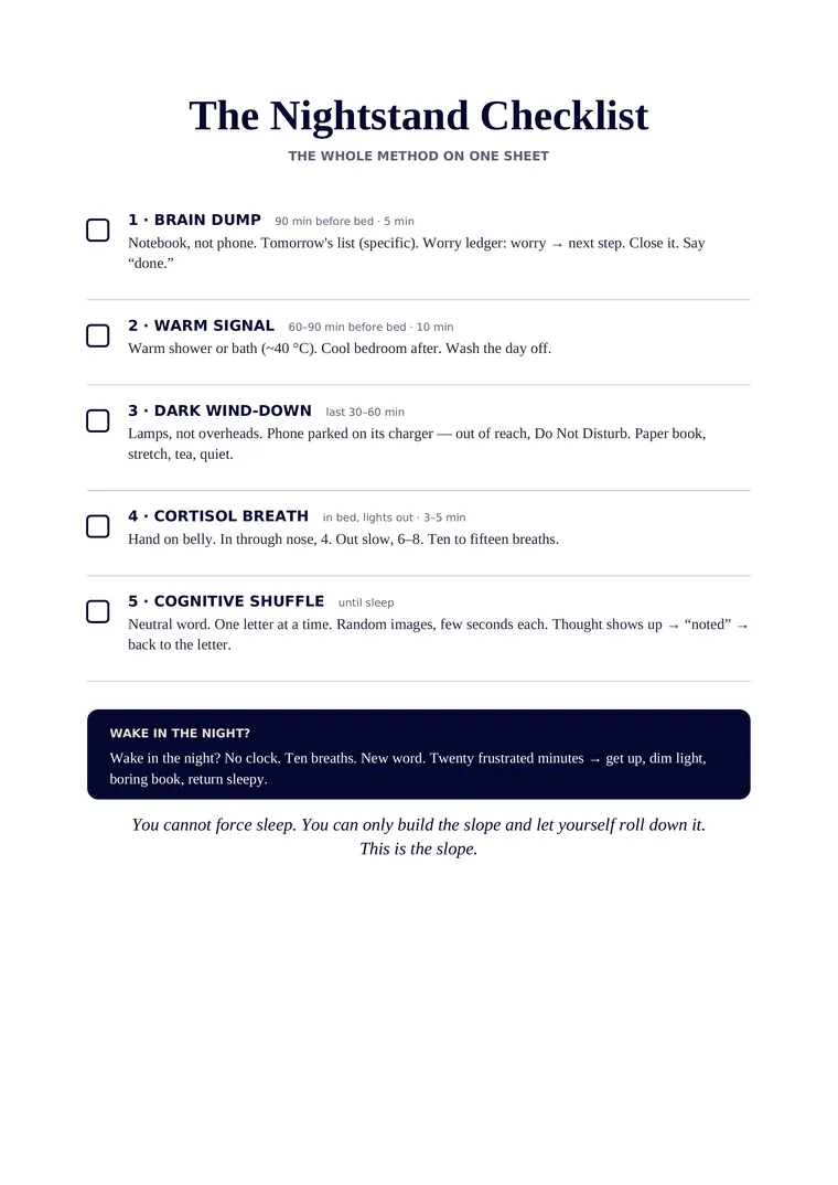The Nightstand Checklist